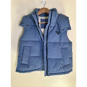 Roxy Blue Hooded Sleeveless Puffer Vest Size Medium